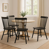 Levede 4x Dining Chairs Kitchen Winsor Black-1975420349965275143