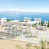 7-Piece Outdoor Indoor Dining Set Outdoor Dining Set White