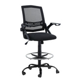 Office Chair Veer Drafting Stool Mesh Chairs Flip Up Armrest Black