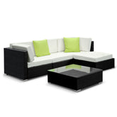 5PC Outdoor Furniture Sofa Set Wicker Garden Patio Pool Lounge