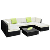 7PC Outdoor Furniture Sofa Set Wicker Garden Patio Pool Lounge