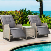 Recliner Chairs Outdoor Sun lounge Setting Patio Furniture Wicker