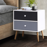 Scandinavian-Inspired Bedside Table – Two-Tone Wooden Nightstand