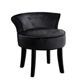 Black Velvet Abella Vanity Stool
