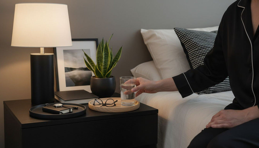 organized bedside table