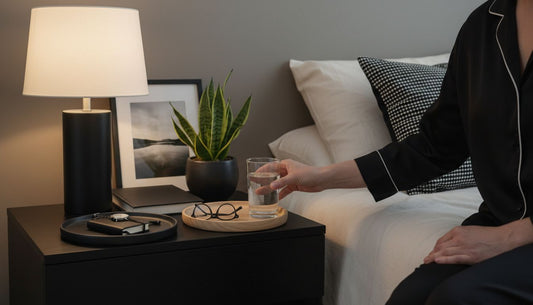 organized bedside table