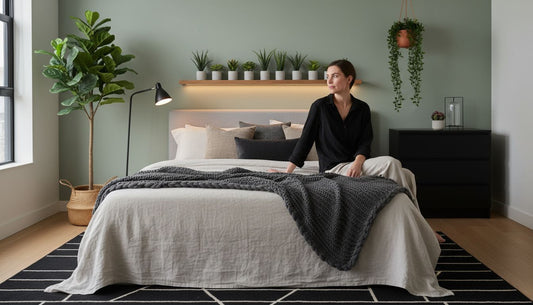 modern bedroom artificial plants