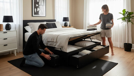 modern storage bed