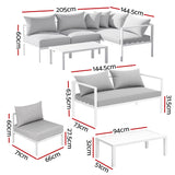 4 Seater Outdoor Sofa Set Aluminium Lounge Setting
