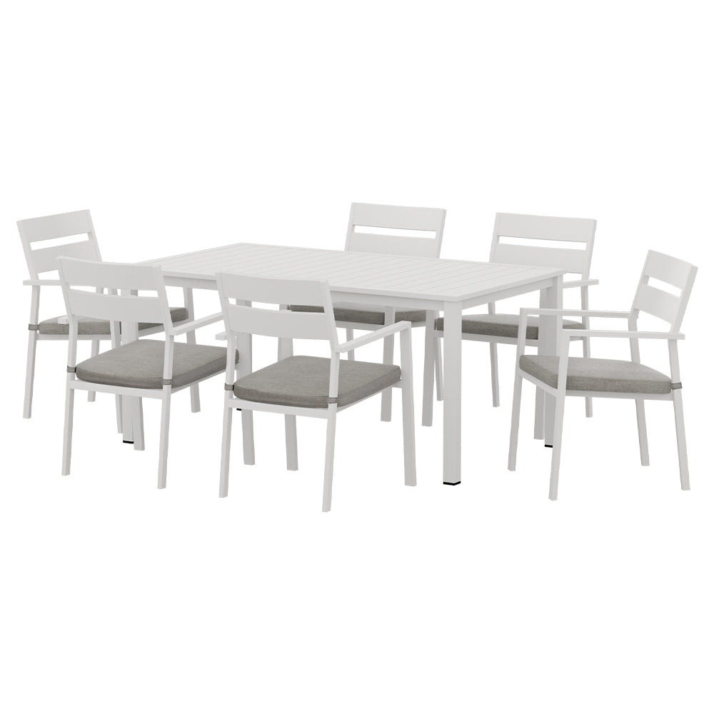 7-Piece Outdoor Indoor Dining Set Outdoor Dining Set White