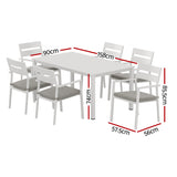 7-Piece Outdoor Indoor Dining Set Outdoor Dining Set White