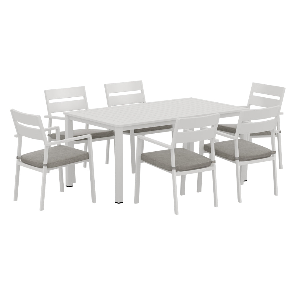 7-Piece Outdoor Indoor Dining Set Outdoor Dining Set White