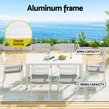 7-Piece Outdoor Indoor Dining Set Outdoor Dining Set White
