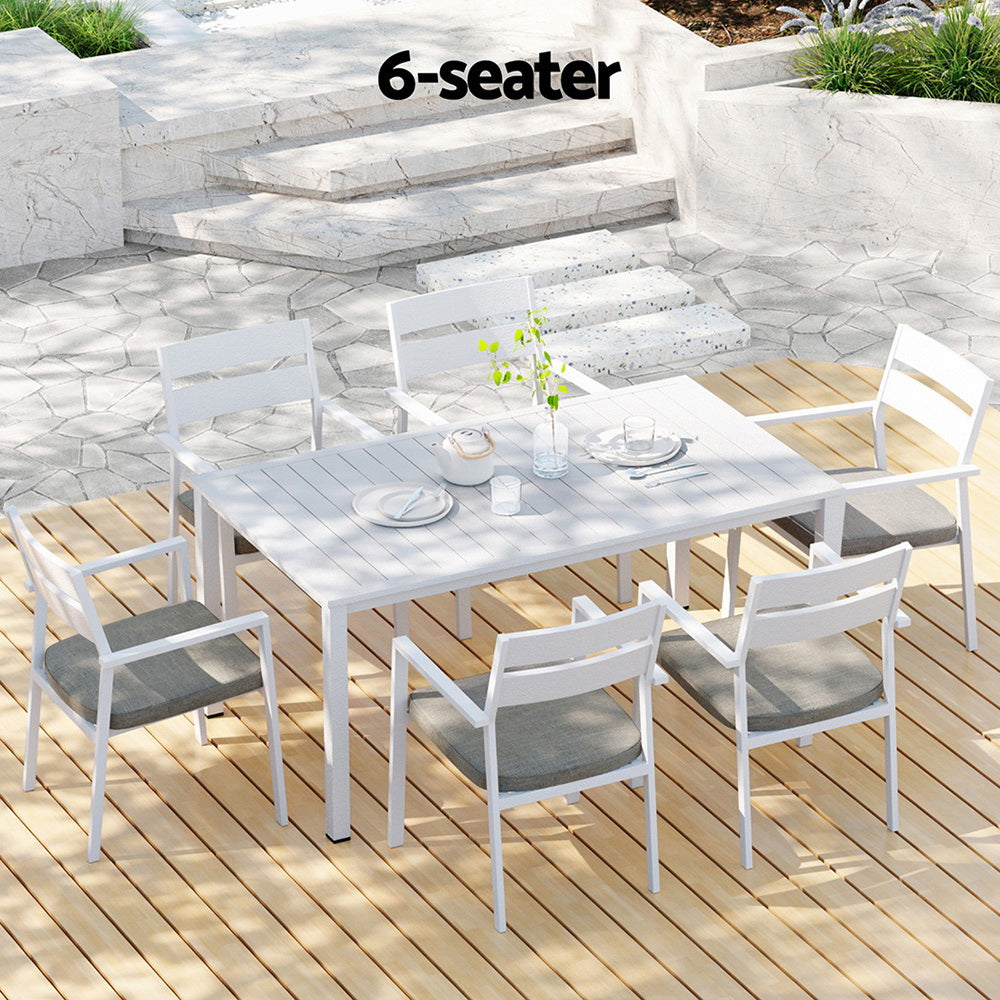7-Piece Outdoor Indoor Dining Set Outdoor Dining Set White