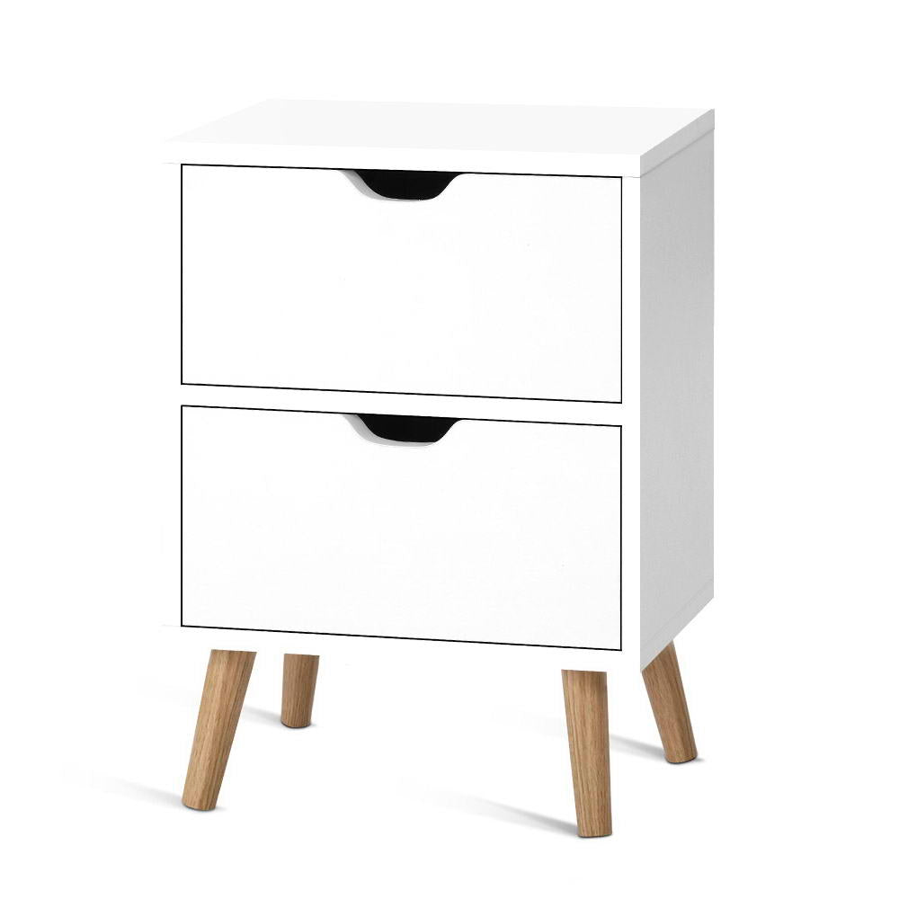 Bedside Tables Drawers Side Table Nightstand White Storage Cabinet Wood