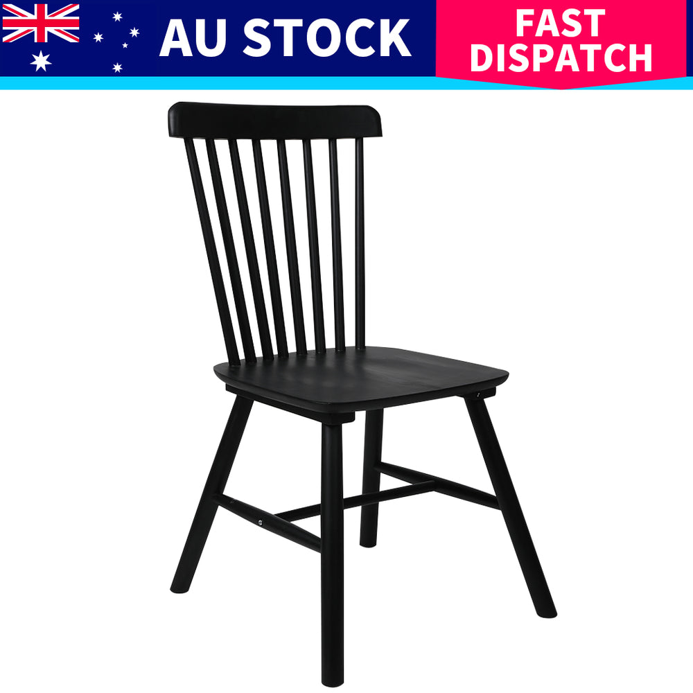 Levede 4x Dining Chairs Kitchen Winsor Black-1975420349965275144