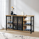Levede Bar Cabinet Buffet Sideboard Oak-1975420494849118214