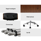 Wooden & PU Leather Office Desk Chair - Black