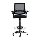 Office Chair Veer Drafting Stool Mesh Chairs Flip Up Armrest Black