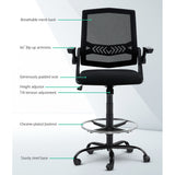 Office Chair Veer Drafting Stool Mesh Chairs Flip Up Armrest Black