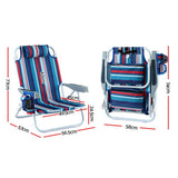 All-in-One Adjustable Outdoor Recliner – 2 Pack Outdoor Chairs Beach Lightweight Blue