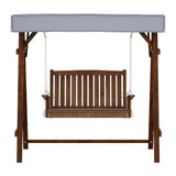 Swing Chair Wooden Garden Bench Canopy 2 Seater Outdoor Furniture