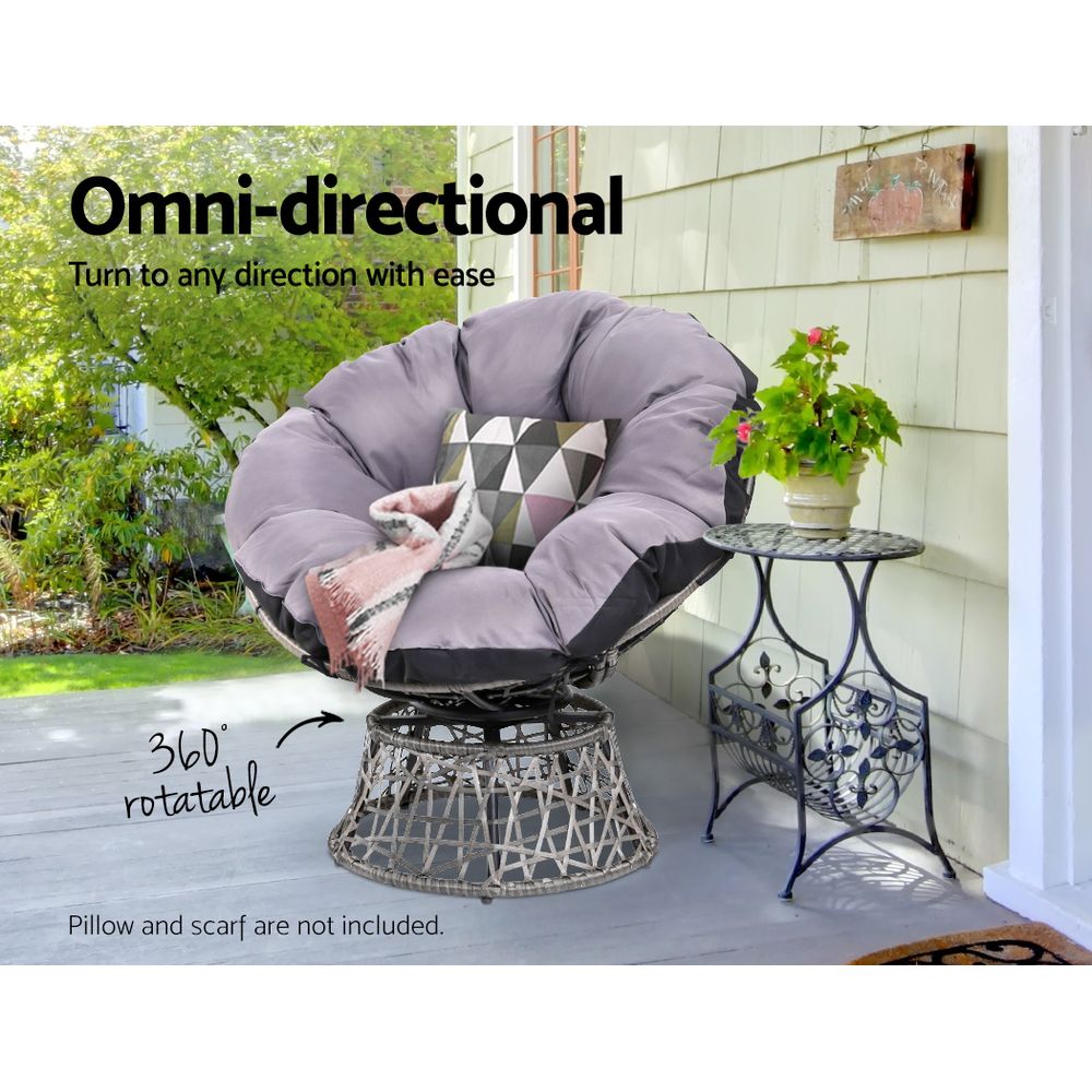 Outdoor Chairs Outdoor Furniture Papasan Chair Wicker Patio Garden Grey