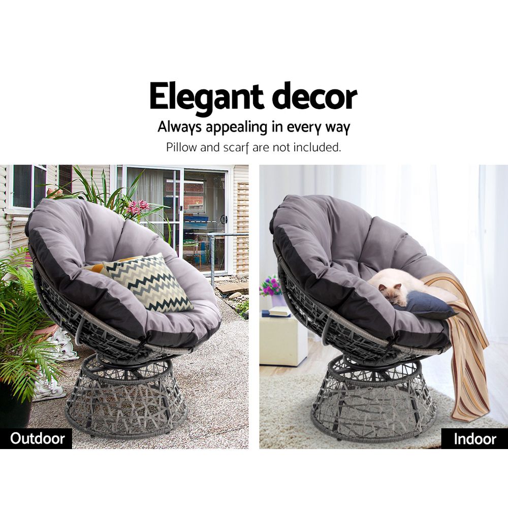 Outdoor Chairs Outdoor Furniture Papasan Chair Wicker Patio Garden Grey