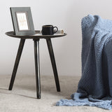 Round Side Table – Composite Wood Top with Solid Wood Legs Bedside Table