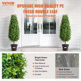2 Pack Artificial Plants Boxwood Topiary Tree Faux Plant UV Decor In/Outdoor