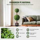 2 Pack 3ft Artificial Plants Sphere Boxwood Topiary Tree Faux Plant UV Decor In/Outdoor