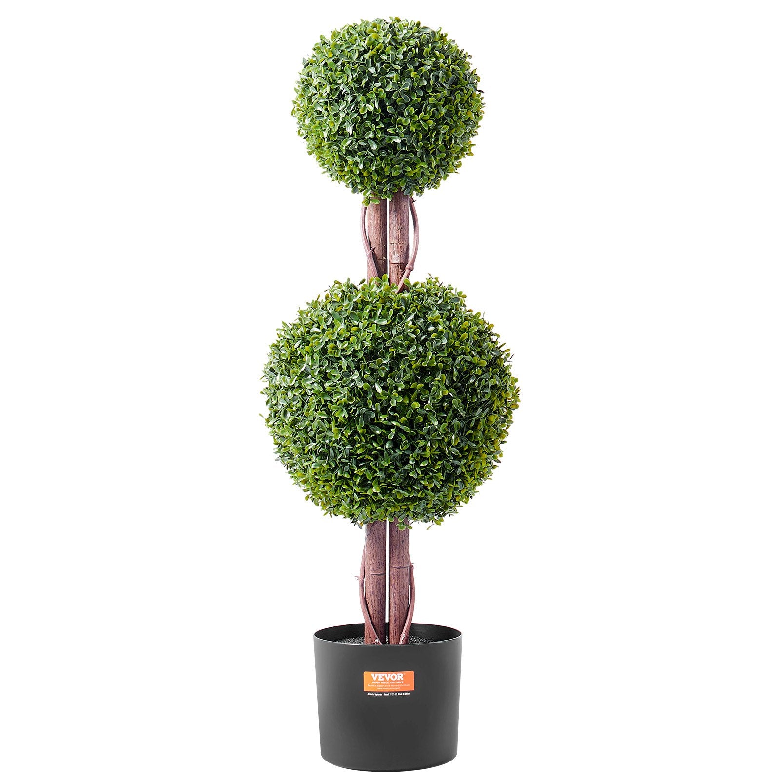 2 Pack 3ft Artificial Plants Sphere Boxwood Topiary Tree Faux Plant UV Decor In/Outdoor