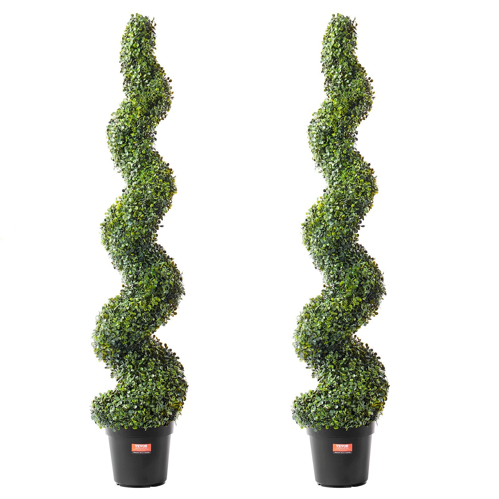 2 Pack Realistic Spiral Artificial Plants Boxwood Topiary Tree Faux  – 5ft Lifelike Decorative Sphere