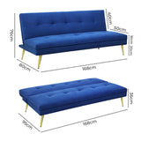 Levede Sofa Bed Convertible Velvet 3 Seater-1975420389597253634