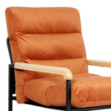 Levede Metal Framed Lounge Chair Velvet in Orange-1975420342130315267