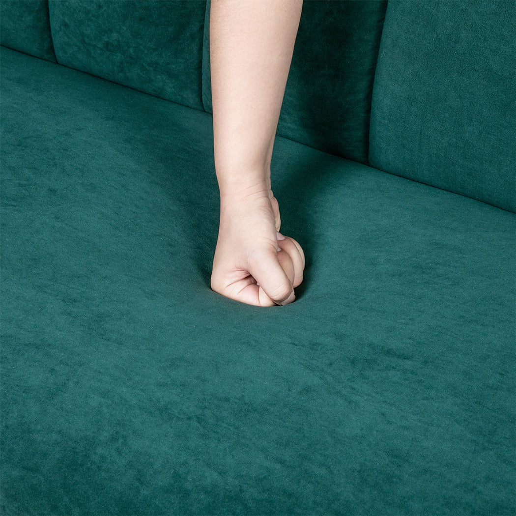 Levede Sofa Bed Convertible Velvet Lounge Recliner Couch Sleeper 3 Seater Green-1973193800419512323