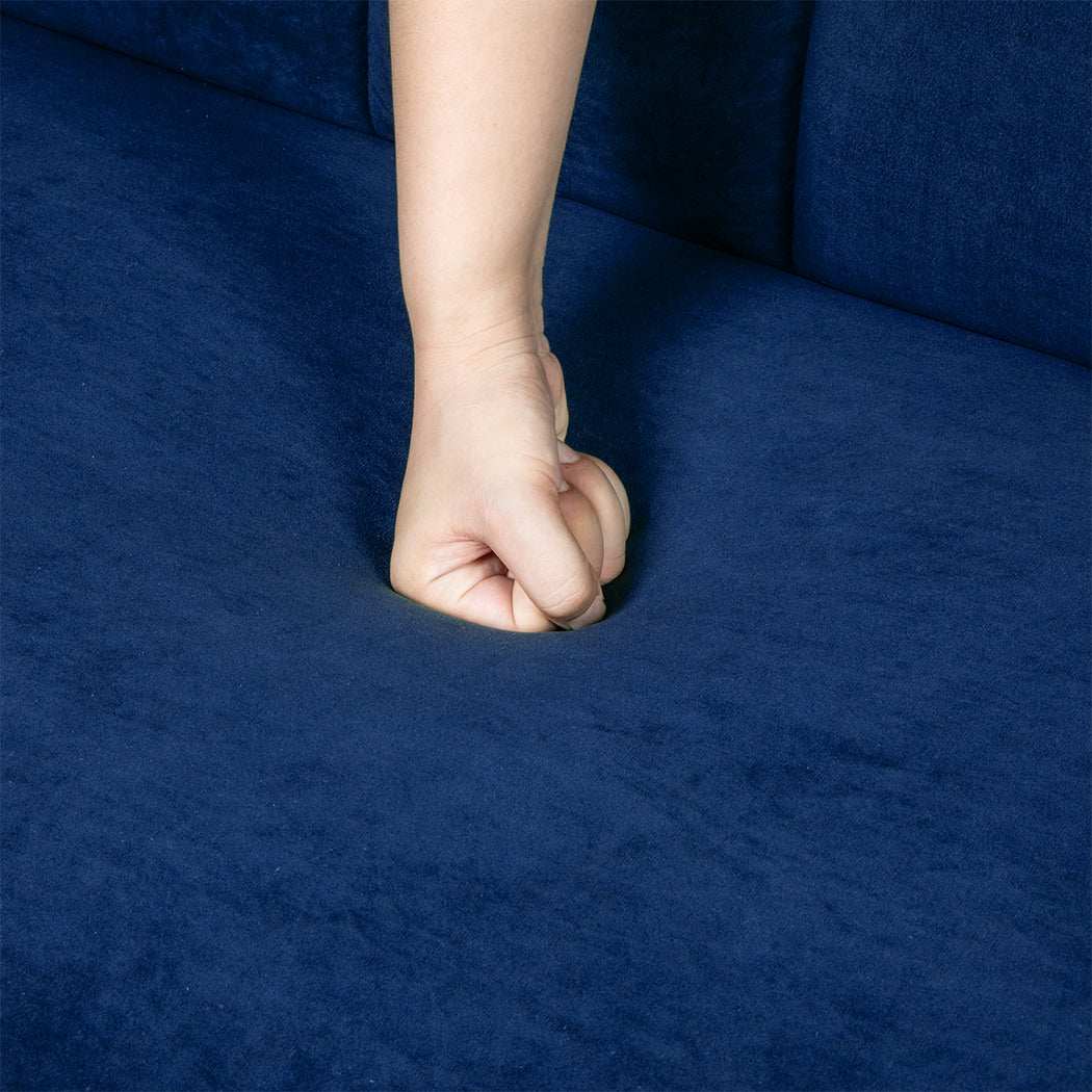 Levede Sofa Bed Convertible Velvet Lounge Recliner Couch Sleeper 3 Seater Blue-1973193800213991427