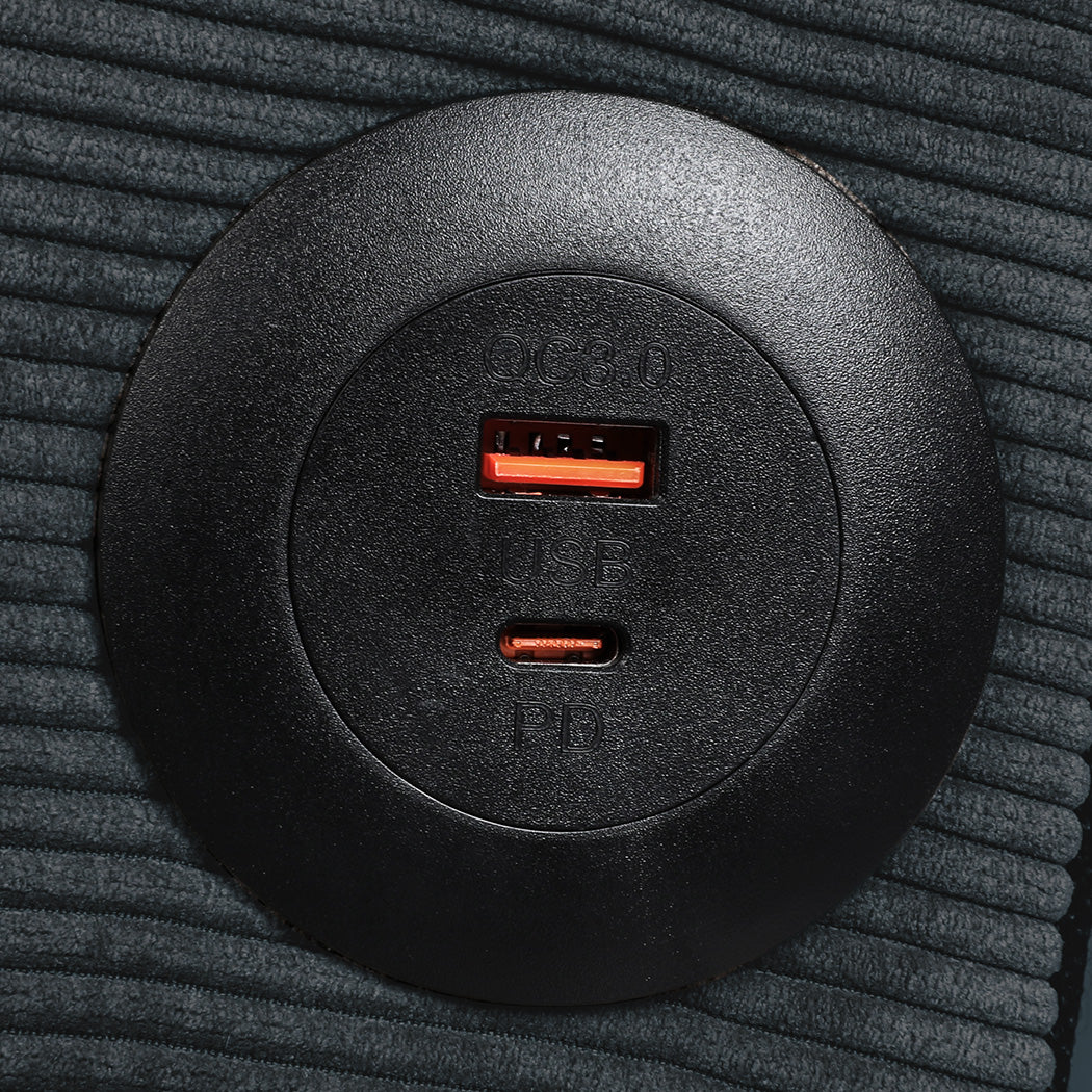 LEVEDE  CONVERTIBLE SOFABED WITH USB CHARGE AND SIDE TABLE-1975420389957963780