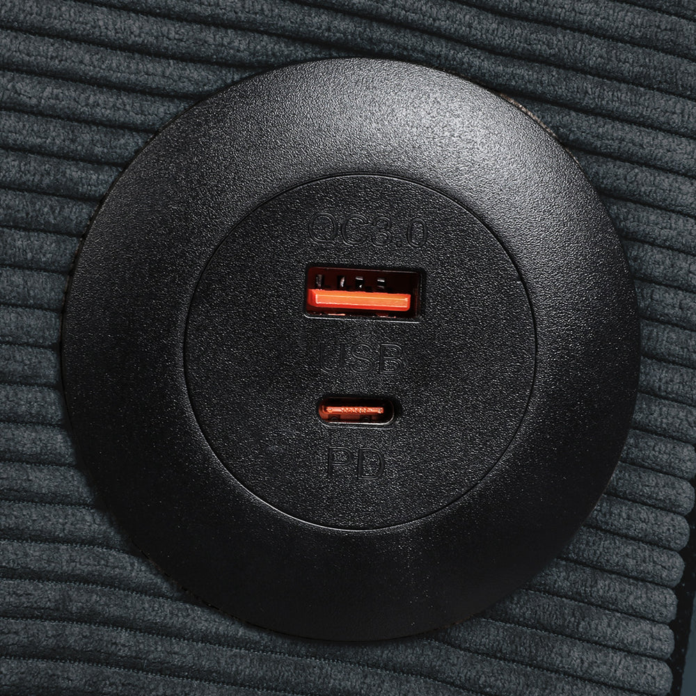 LEVEDE  CONVERTIBLE SOFABED WITH USB CHARGE AND SIDE TABLE-1975420389957963780