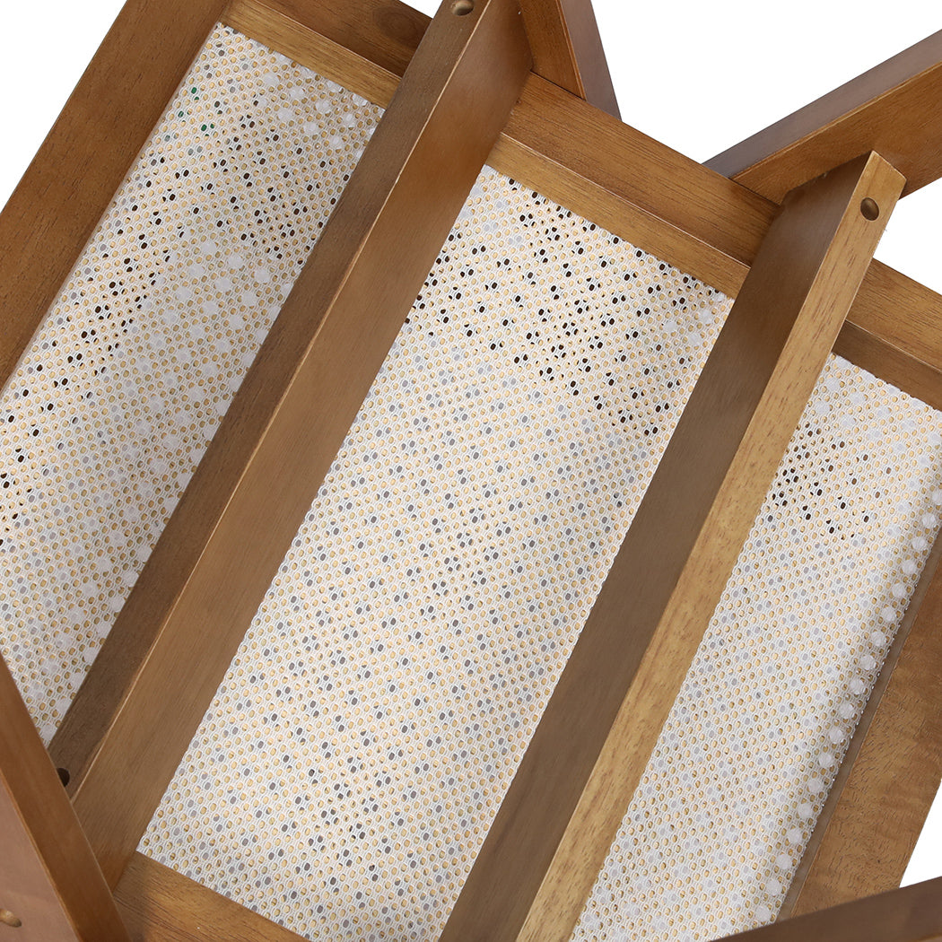 Levede 2x Walnut Wicker Armchair Dining Chair-1975420361092763652