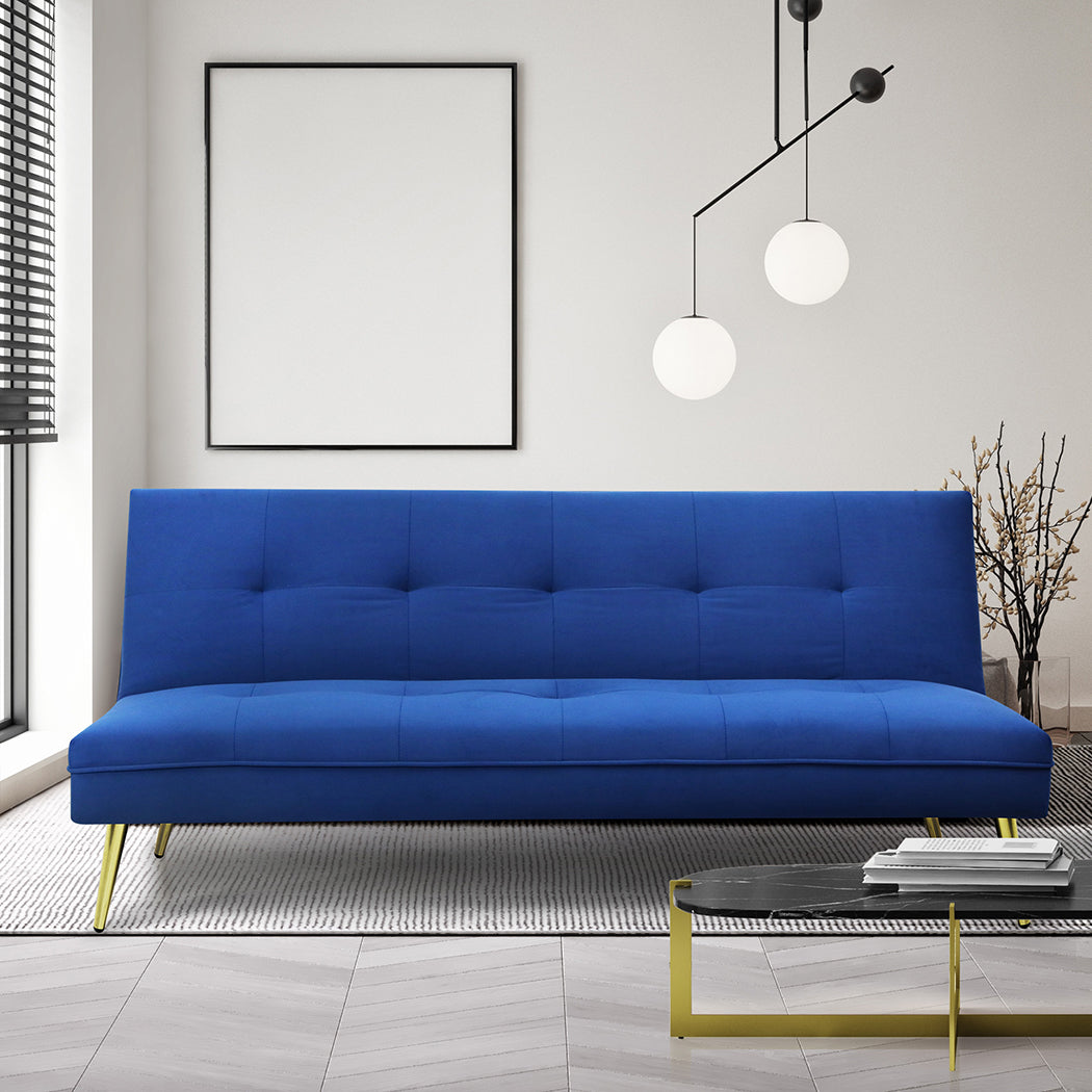 Levede Sofa Bed Convertible Velvet 3 Seater-1975420389597253638