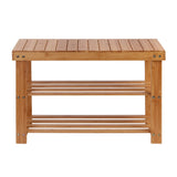 Bamboo Shoe Rack Woodena Seat Bench Organiser Shelf Stool
