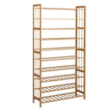 10-Tier Bamboo Shoe Rack Wooden Shelf Stand Storage Organiser