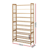 10-Tier Bamboo Shoe Rack Wooden Shelf Stand Storage Organiser