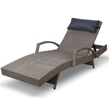 Outdoor Sun Lounge Furniture Day Bed Wicker Pillow Sofa Set