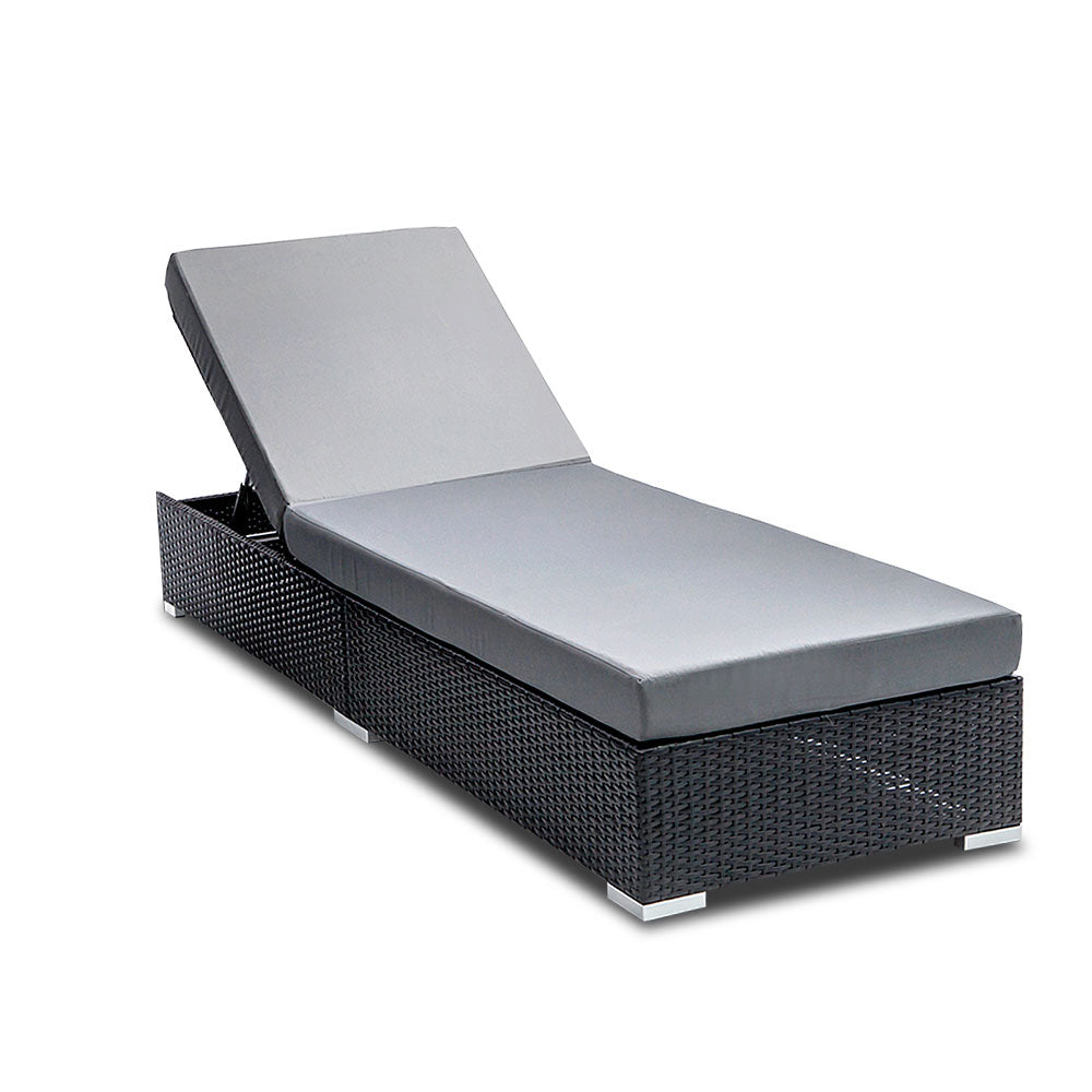 Sun Lounge Outdoor Furniture Day Bed Wicker Rattan Garden Sofa