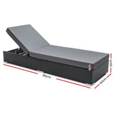 Sun Lounge Outdoor Furniture Day Bed Wicker Rattan Garden Sofa