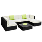 7PC Outdoor Furniture Sofa Set Wicker Garden Patio Pool Lounge