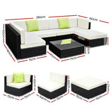 7PC Outdoor Furniture Sofa Set Wicker Garden Patio Pool Lounge