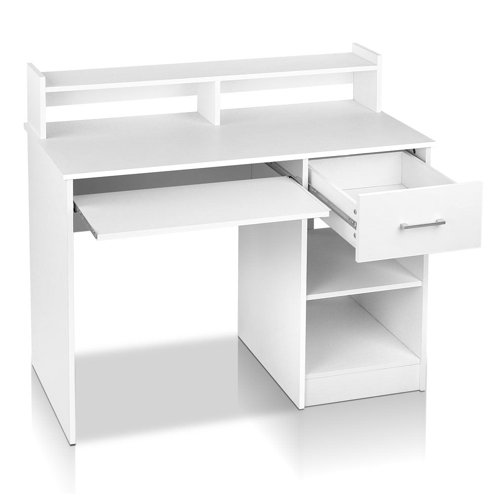 Office Computer Desk with Storage - White